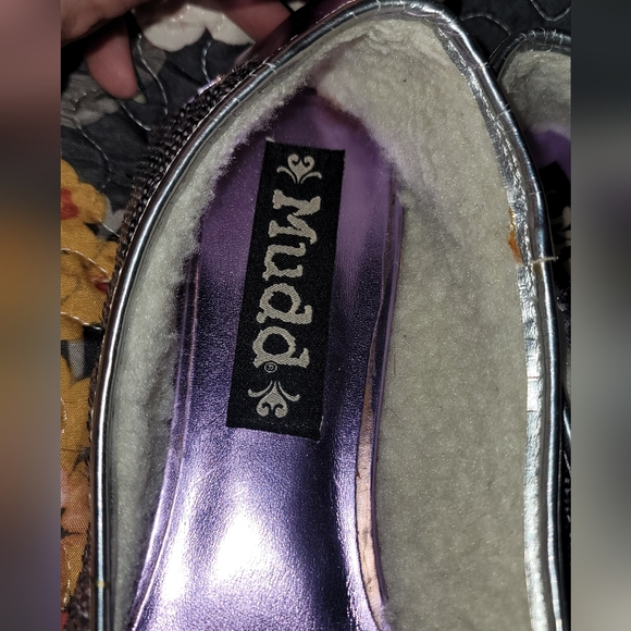 Mudd Silver and Purple Sequin Cat Flats Size 9 - Picture 2 of 7